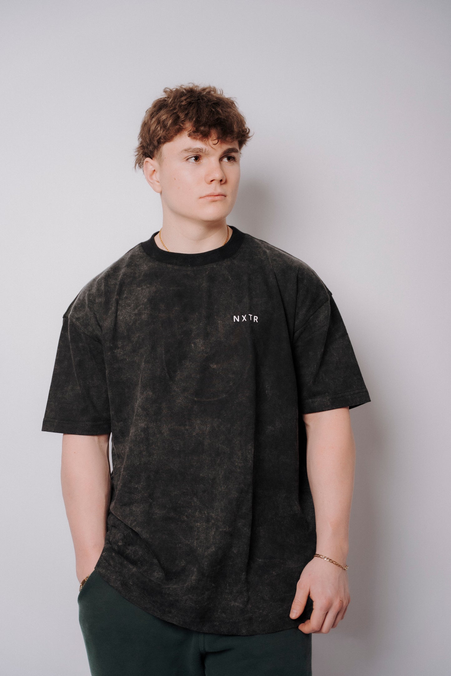 ASH BLACK ACID WASH WITH WHITE LOGO