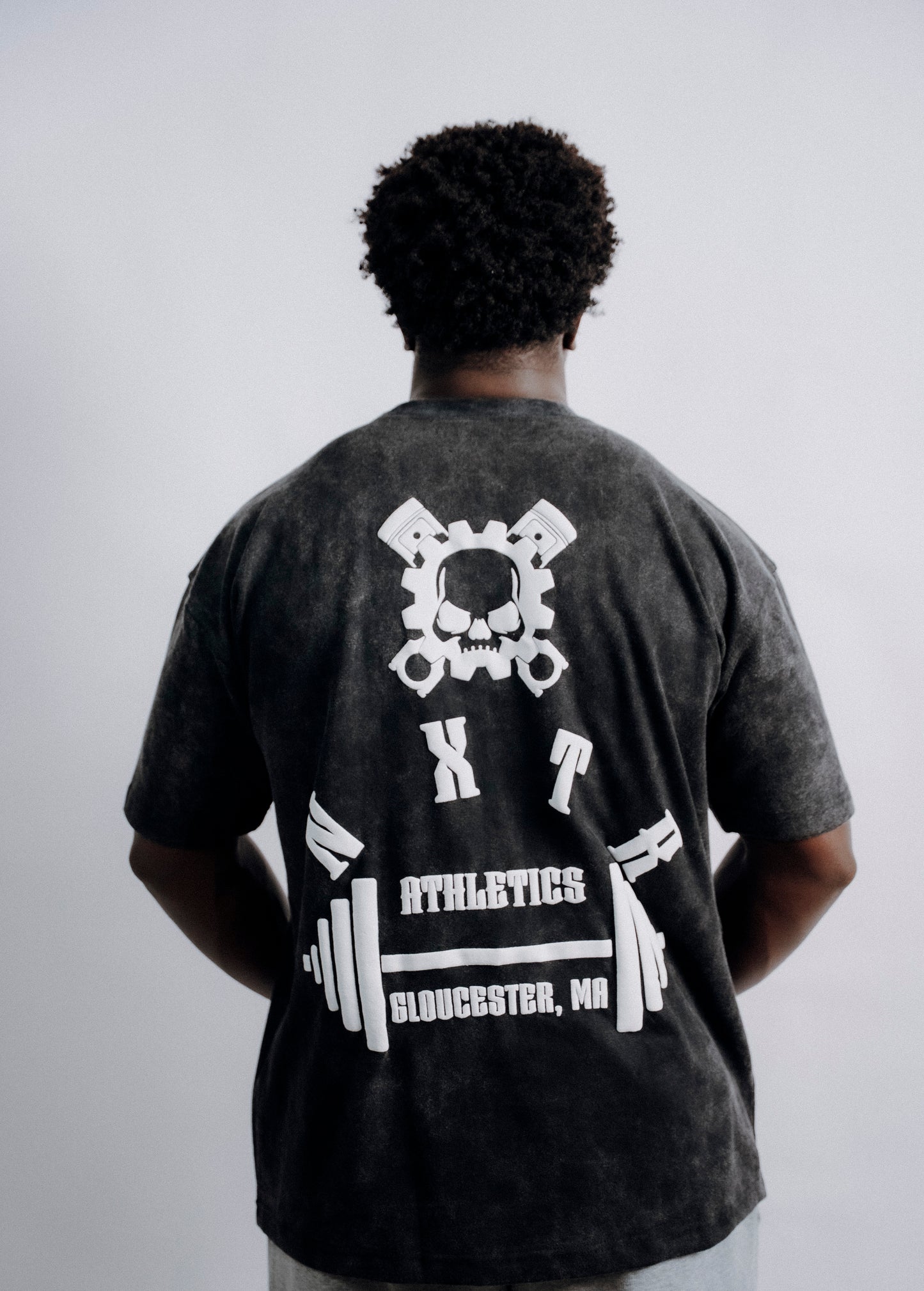 BLACK ACID WASH TEXTURE OVERSIZED