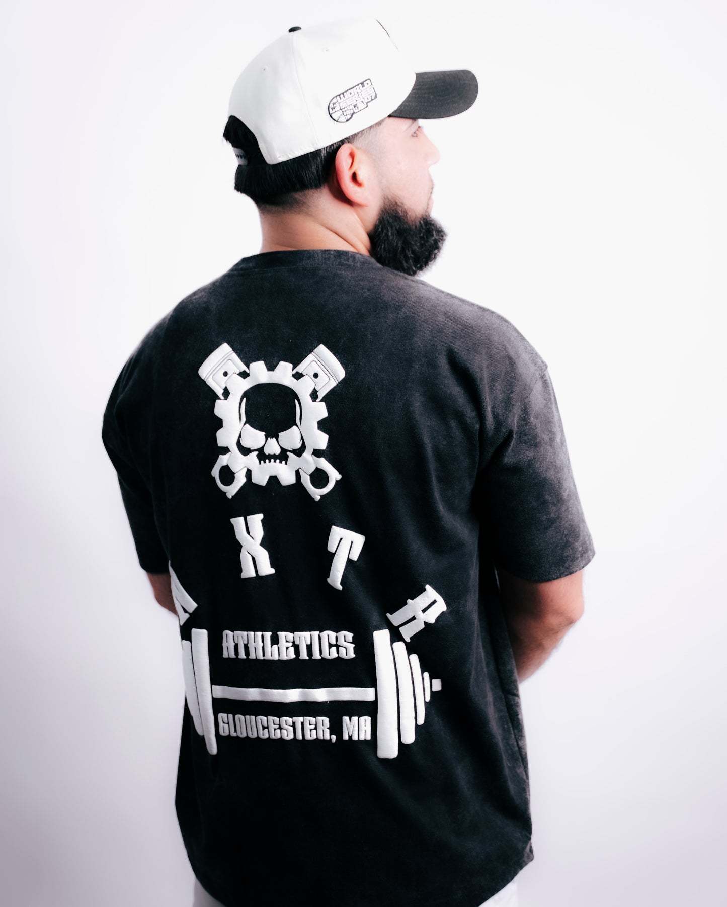 BLACK ACID WASH TEXTURE OVERSIZED