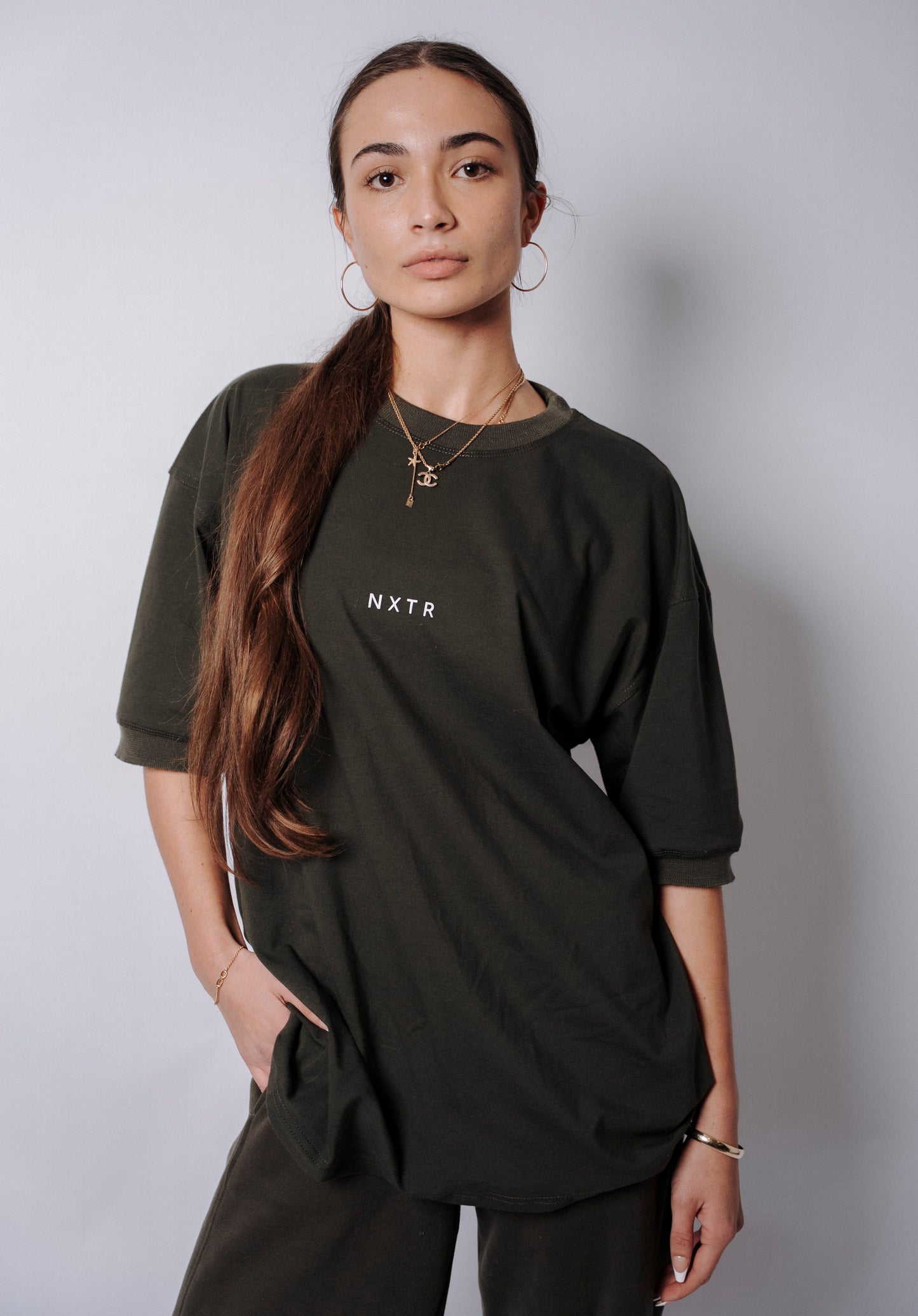 Calm tone, bold attitude. Military Green.