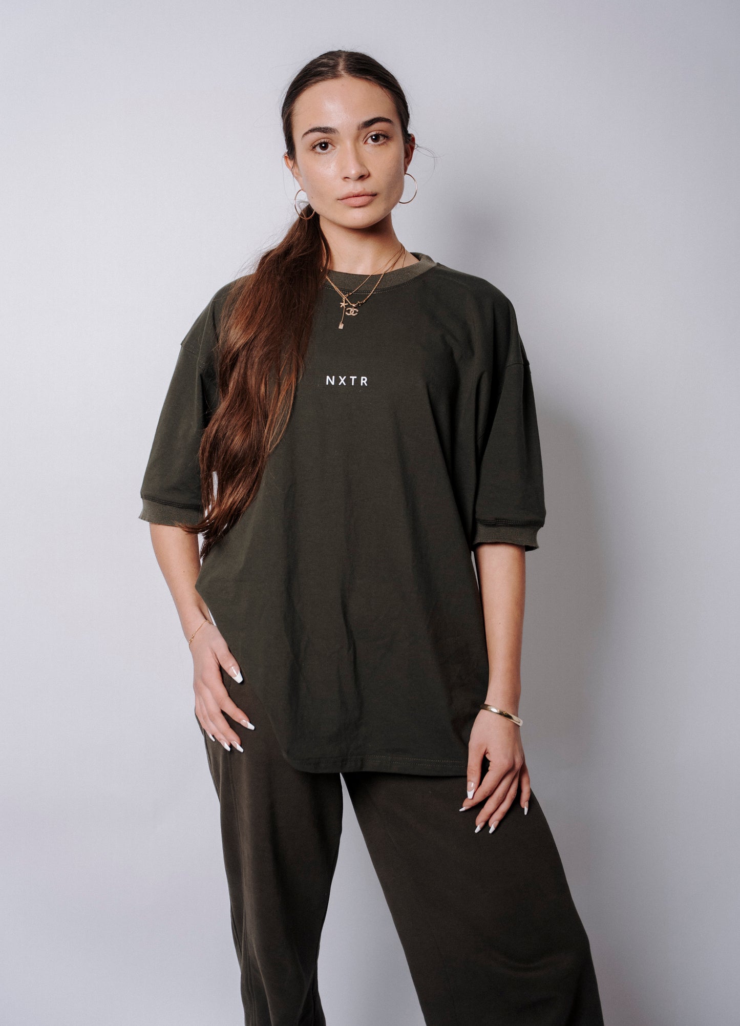 Calm tone, bold attitude. Military Green.