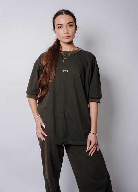 Calm tone, bold attitude. Military Green.