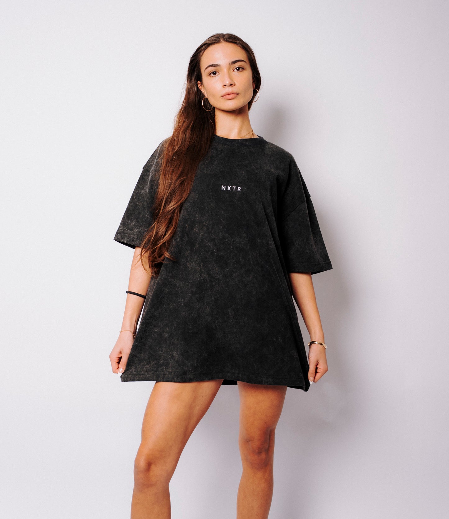 BLACK ACID WASH TEXTURE OVERSIZED