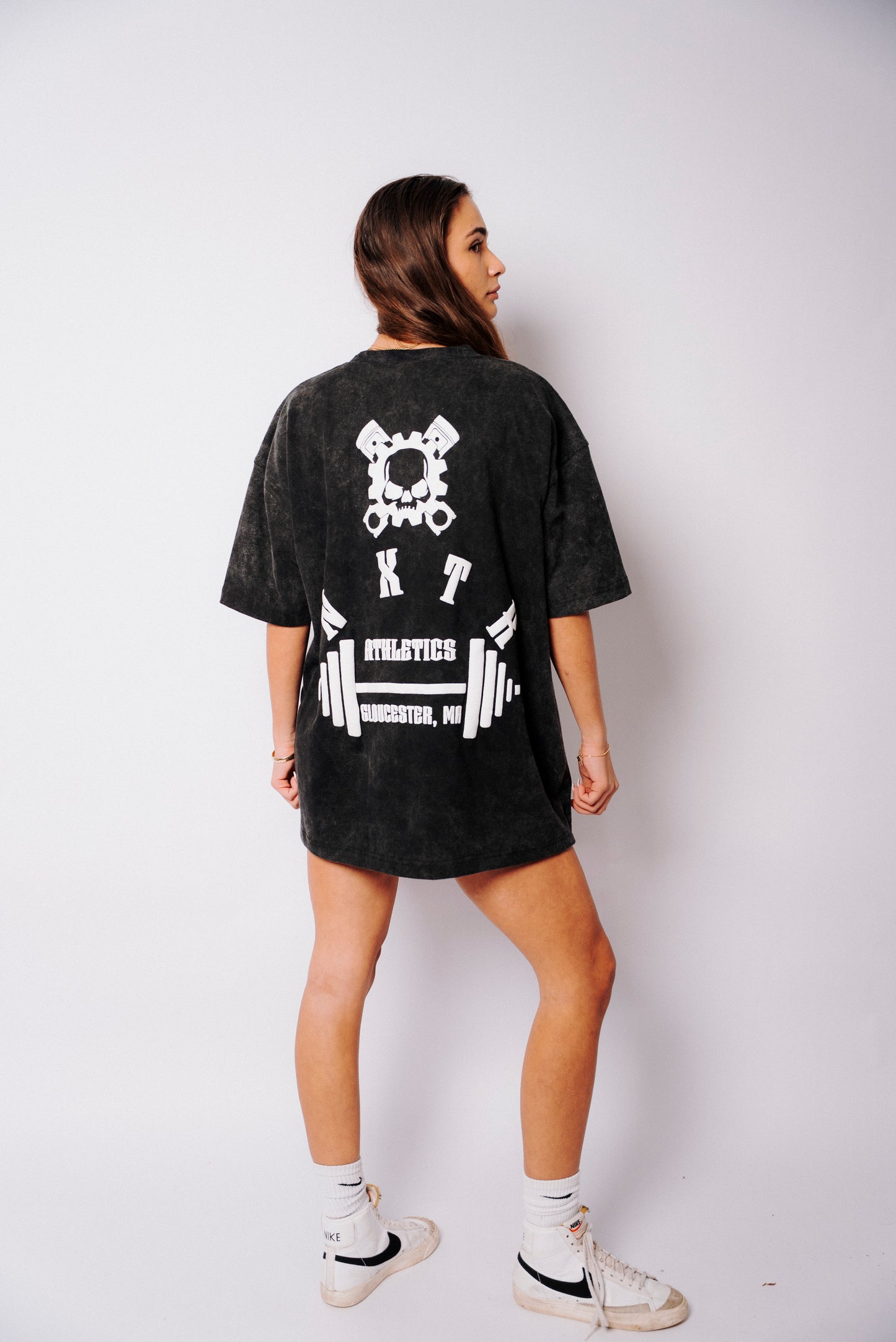 BLACK ACID WASH TEXTURE OVERSIZED