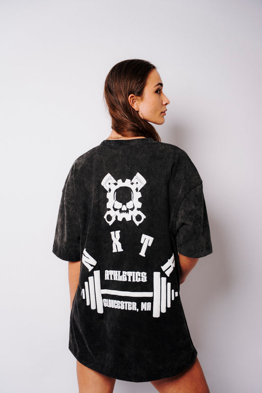 BLACK ACID WASH TEXTURE OVERSIZED