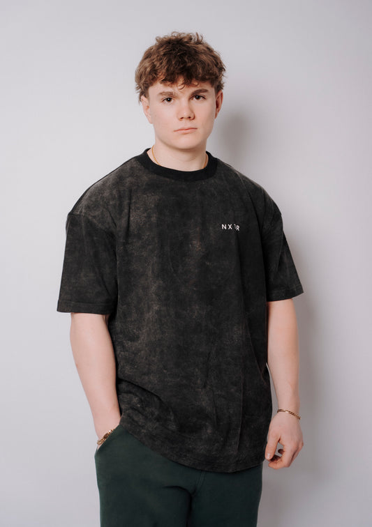 ASH BLACK ACID WASH WITH WHITE LOGO