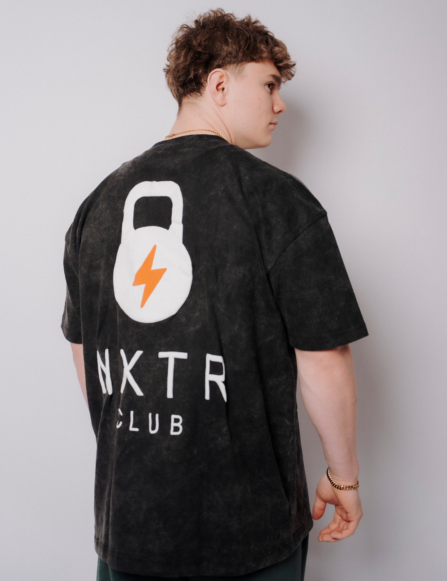 ASH BLACK ACID WASH WITH WHITE LOGO